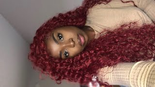 $50 Wig Ft. Fnh | Gls78 Friday Night Hair | Red Curly Synthetic Wig| Lauryn G.