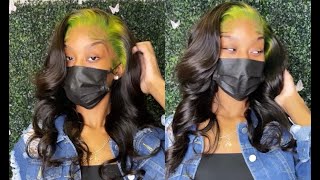 Arrogant Tae Inspired Green Roots | Frontal Wig Install