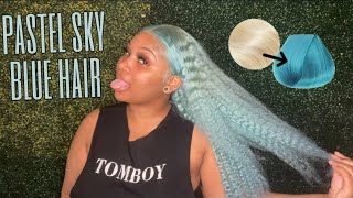 It'S Spring Time  | 613 To Pastel Sky Blue Deep Wave Wig Transformation