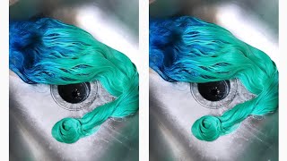 How To Mermaid Ombré In *2Mins*| Watercolor Method| Blue & Green Hair On A Frontal Wig