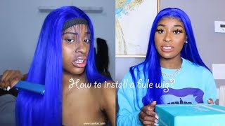Hair Tutorial: How To Install A Blue Wig? #Ft. Isee Hair