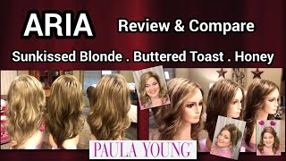 Aria Wig Review, Style  & Color Comparison In 3 Colors  Sunkissed Blonde  Buttered Toast  Honey