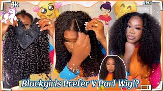 V Part Wig Game Changer!No Leave Out Review | Curly Natural Hairstyle Ft.#Ulahair
