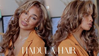 How To Cut Curtain Bangs On A Wig | Nadula Honey Blonde Wig Review