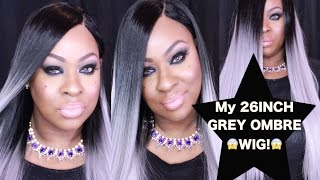 26 Inch Grey Ombre Wig Everydaywigs.Com