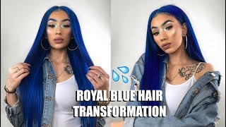 Royal Blue Hair Transormation |  Watch Me Slay This Wig Ft Celie Hair