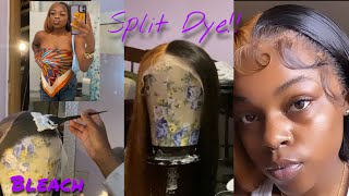 Split Dye Hair| Watch Me Install And Customize Wig Ft. Isee Hair