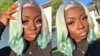 Grey + Mint Green Wig Install  | Lumiere Hair