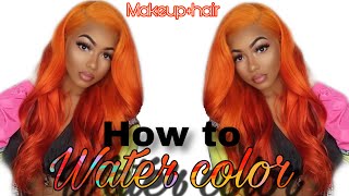 Easy Ombre Orange Hair Tutorial | Watercolor Method | Ft. Isee Hair On Aliexpress