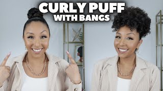 Clip On Curly Puff W/ Bangs! | Biancareneetoday