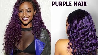 How To Dye Your Hair Purple At Home | Water Color Method |Justine Skye Inspired| Marilyn A