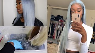 Dying My Hair Grey In Under 5 Minutes | Using The Water Color Method Ft. Belleluxbundles