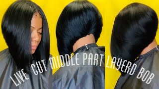 Middle Part Layered Bob Cut | Zury Hair