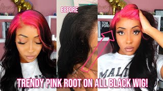 Diy: Pink Root On A 1B Wig | Tutorial & Review | Ft. Tinashe Hair