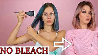 Going From Blue Hair To Blush Pink Without Bleach