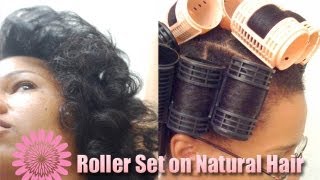How To Roller Set Natural Hair Using Magnetic Rollers / Smooth Roots