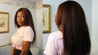 4X4 Closure Wig Install And Styling | Isee Hair Mongolian Kinky Straight