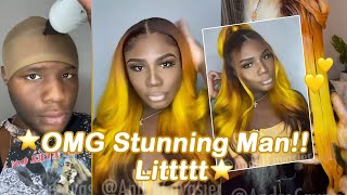 Hair Tutorial How To Dye Yellow Color! Bleach 613 Lace Front Wig By @Andre Cavasier #Ulahair