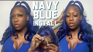 Easy Navy Blue Wig Install | Ft. Melanin Minx