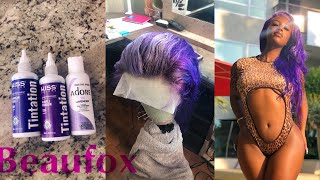 Get Purple Hair In Less That 10 Minutes W/ Water Color Method! Ft Beaufox Hair