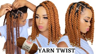 How To: Diy Yarn Twists Rubber Band Method/ Beginner Friendly /Ptotectivestyle
