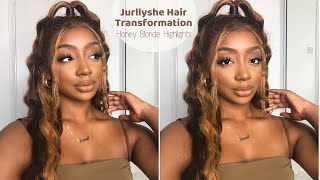Transformation: Honey Blonde Ombre Highlight Wig | Feat. Jurllyshe Hair African Mall