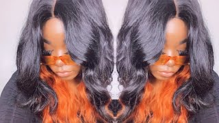 Beauty Forever Review| Orange Highlight Peekaboo Wig
