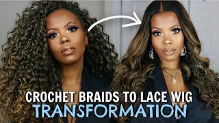 Fast Crochet Braid Takedown To Fake Scalp Lace Front Wig Install Transformation |Rpgshow |Tastepink