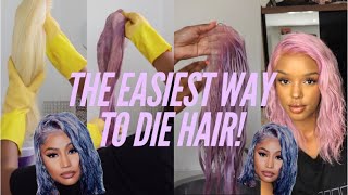 Trying Out Water Colour Hair Dye Method!!!! | Nicki Minaj Inspired Hair | Lwigs