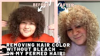 From Purple To Blonde! Removing Hair Color Without Bleach On My Permed Hair! Pulp Riot Blank Canvas