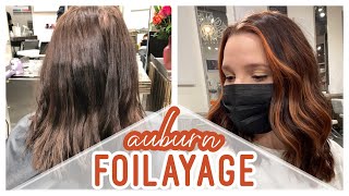Brown To Auburn Hair | Red Balayage + Professional Tips | Come To The Salon With Me | Allie Jane
