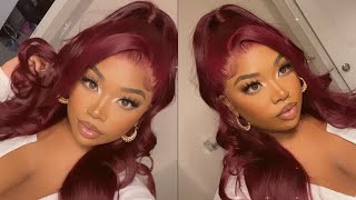 Melted ❗️Pre Colored 99J Wig | Install And Style | Unice Hair