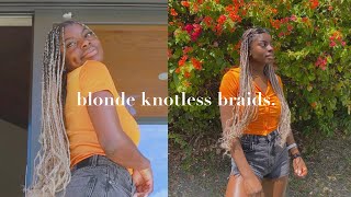 Blonde Knotless Braid Tutorial On Dark Skin | Custom Blend + Beginner-Friendly Tips