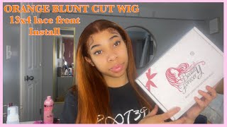 Pre-Colored Ginger Frontal Wig Install| 13X4 Straight Blunt Cut/ Ft-Beauty Forever Hair!