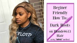 How To Color Dark Roots On 613 Blonde Hair | Wand Method