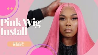 Fairy Pink Wig Install | Detailed From Start To Finish | Certified Touch !!!