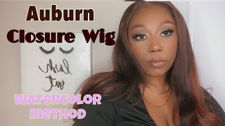 The Perfect Auburn Watercolor Method ! Closure Wig Construction/Frontal Closure  Tutorial!!!