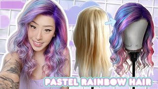 ♡ Pastel Rainbow Hair ♡ Wig Transformation | Vp Fashion