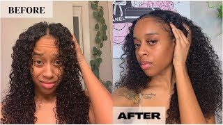 Beginner Friendly Curly V Part Wig | No Glue , No Lace , No Leave Out | #Unicehair | Shawn Dawn