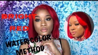 Water Color Method Red Lacefront Wig// Angel Grace Hair