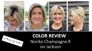 Noriko Jackson In Champagne R -  Rooted Blonde (Dark Roots) | Wig Color Review Inside And Outside