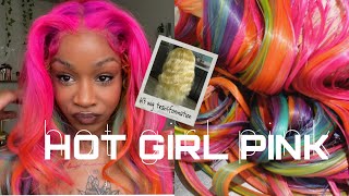 Color Wig Tutorial | Hot Pink Hair On Brown Skin, Colorful Wig Tutorial