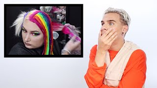 Hairdresser Reacts To Rainbow Hair