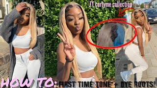 How To: First Time Tone And Dye Roots On 613 Wig !! | Ft Curly Me Collection