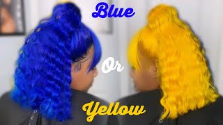 How To Color Wig: Blue & Yellow  | Which Is Your Favorite? Drop A Comment