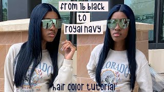 How To | Dye Wig From Black To Royal Navy Adore Hair Dye (Ishow Hair)