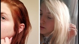 Reddish Brown Hair To Light Blonde | 3 Step Tutorial