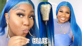 Yessss Blue  Must See || Water Color And Installing This Bomb Frontal Wig || Ishowbeauty Hair