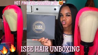 Hot Pink Custom Colored Wig Unboxing | Ft. Isee Hair