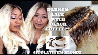 How To Darken Lace And Tint The Roots On 613 Platinum Blonde Ft. Asteria Hair
